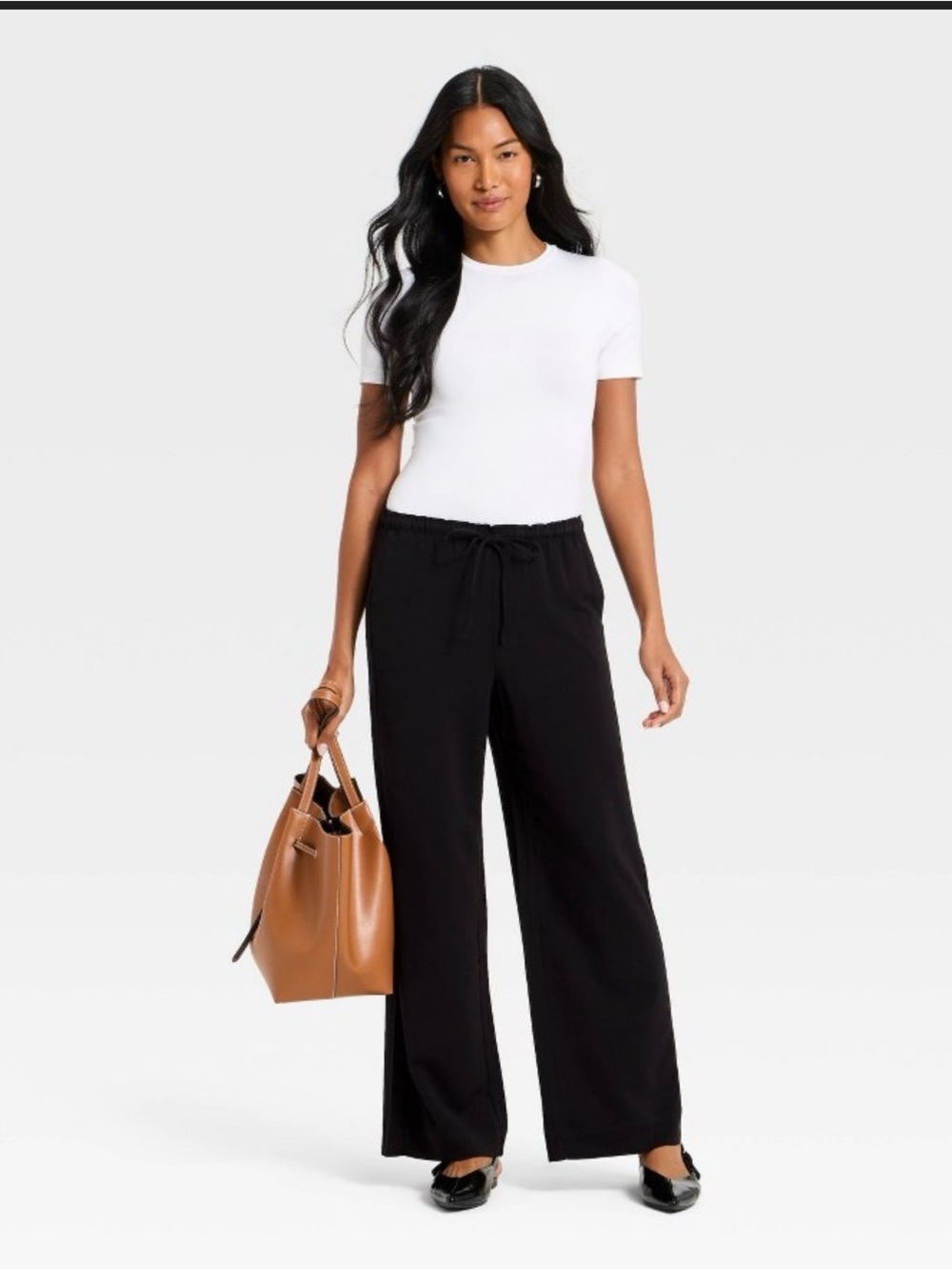 a new day Black Straight-Leg Drawstring Pants